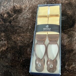 Brooks Brothers Yellow and Brown Suspenders